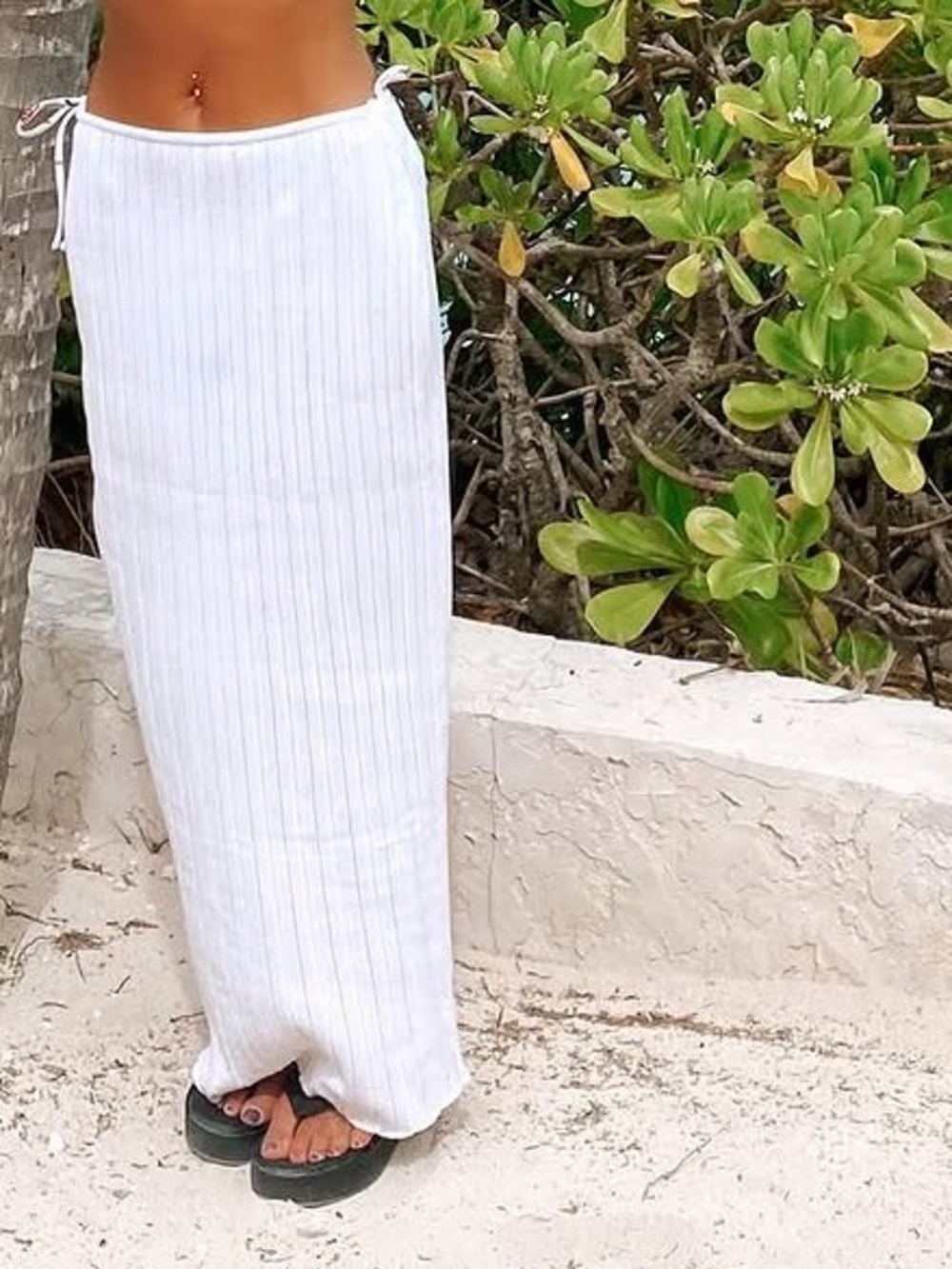 Lowrise knit maxi skirt